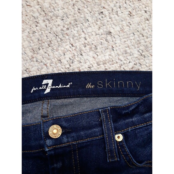 30  7 For All Mankind Midrise The Skinny Dark Wash - Picture 7 of 9